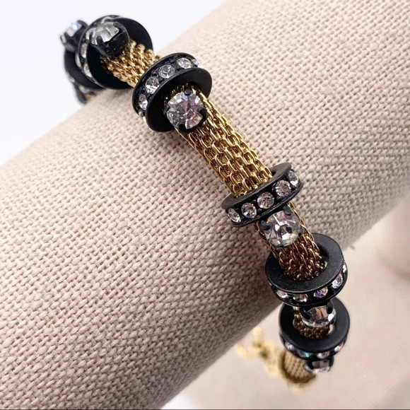 J. Crew Jewelry - J. Crew Gold Mesh Jeweled Bracelet